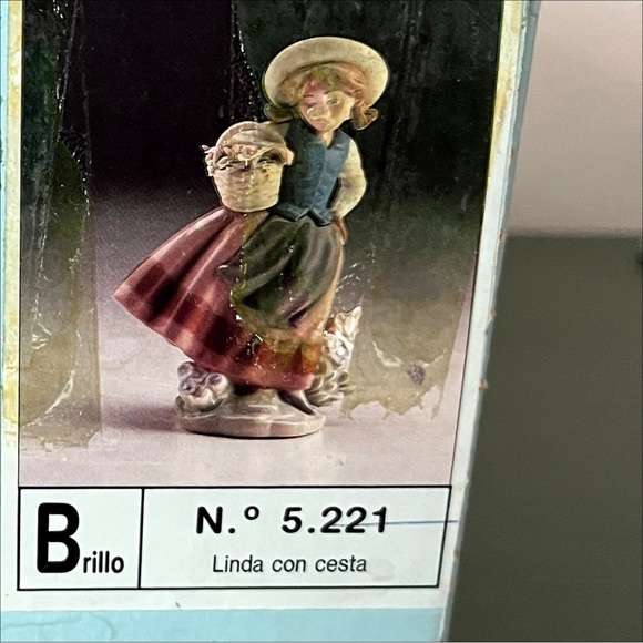 Vtg Lladro Figurine “Linda Con Cesta” #5221 Girl w/ Basket – Retired, Boxed EUC - Picture 11 of 12